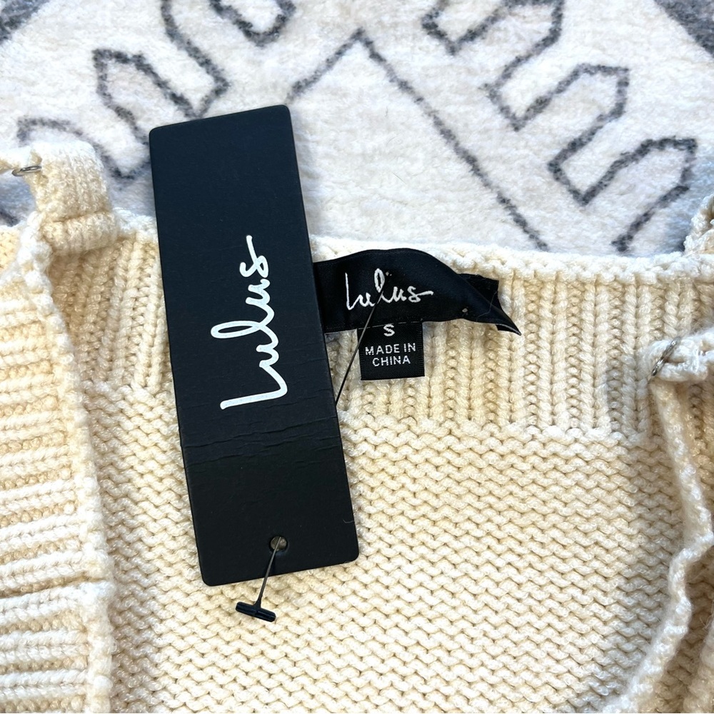 Lulus Warmer Love Cable Knit Midi Dress in Ivory Small - Picture 8 of 10